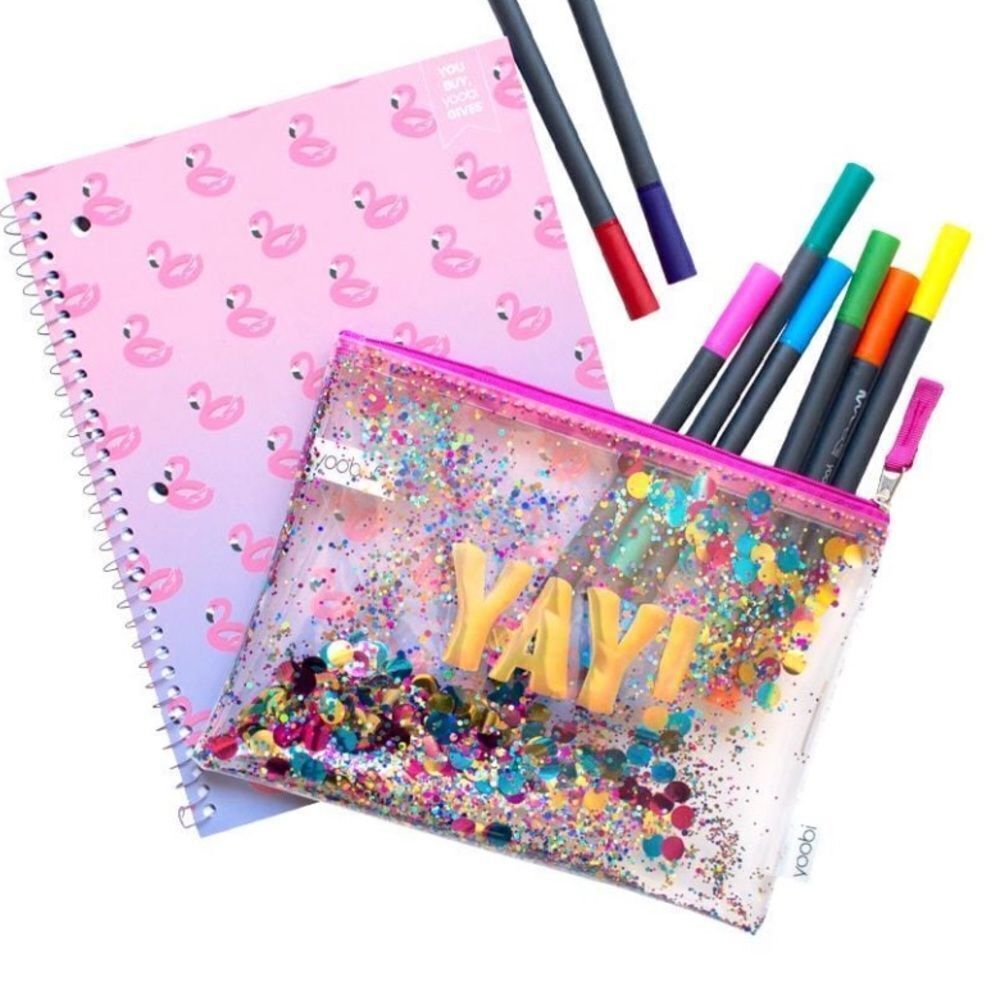 Yoobi YAY MULTICOLOR CONFETTI PENCIL CASE - Picture 2 of 7